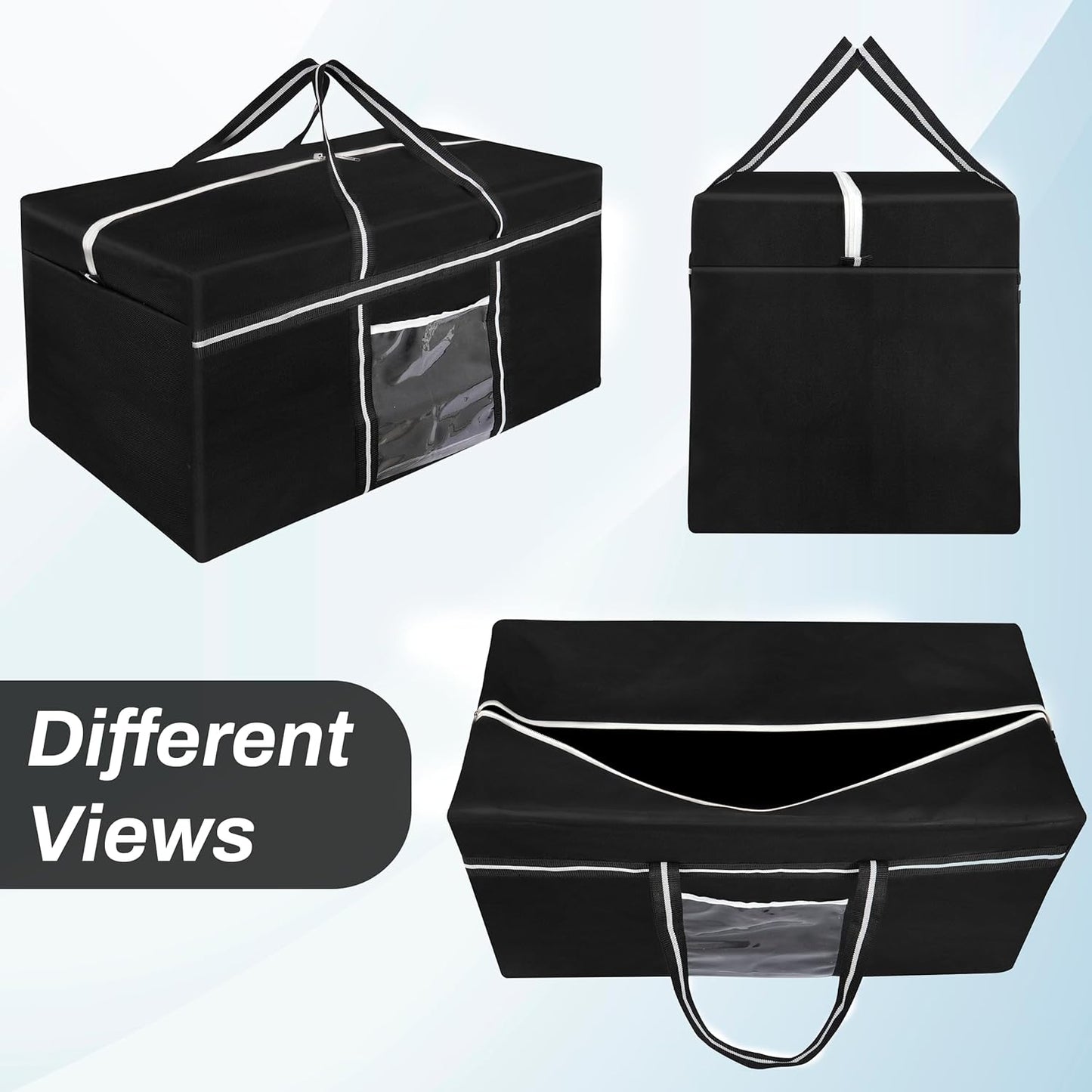 Storite Extra Large 128 L Nylon Moisture Proof Multipurpose Heavy Duty Toys Storage Bag/Stationery/Blankets/Clothes/Moving Bags With Strong Reinforced Handles Rectangular - Black