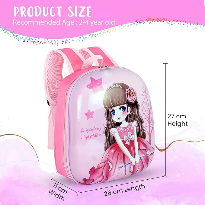 Storite Cute Cartoon Hard Shell School Bag, Sturdy and Water-Resistant, Ideal Backpack for Kids 2-4 year old, Great for Birthdays Gifts