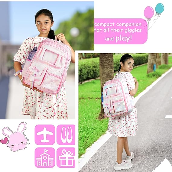 Storite School Backpacks for Girls Stylish Bags for Girls Kids 7-12 Years Old Cartoon Water Resistant Backpack Durable Burden Relief School Bag Birthday