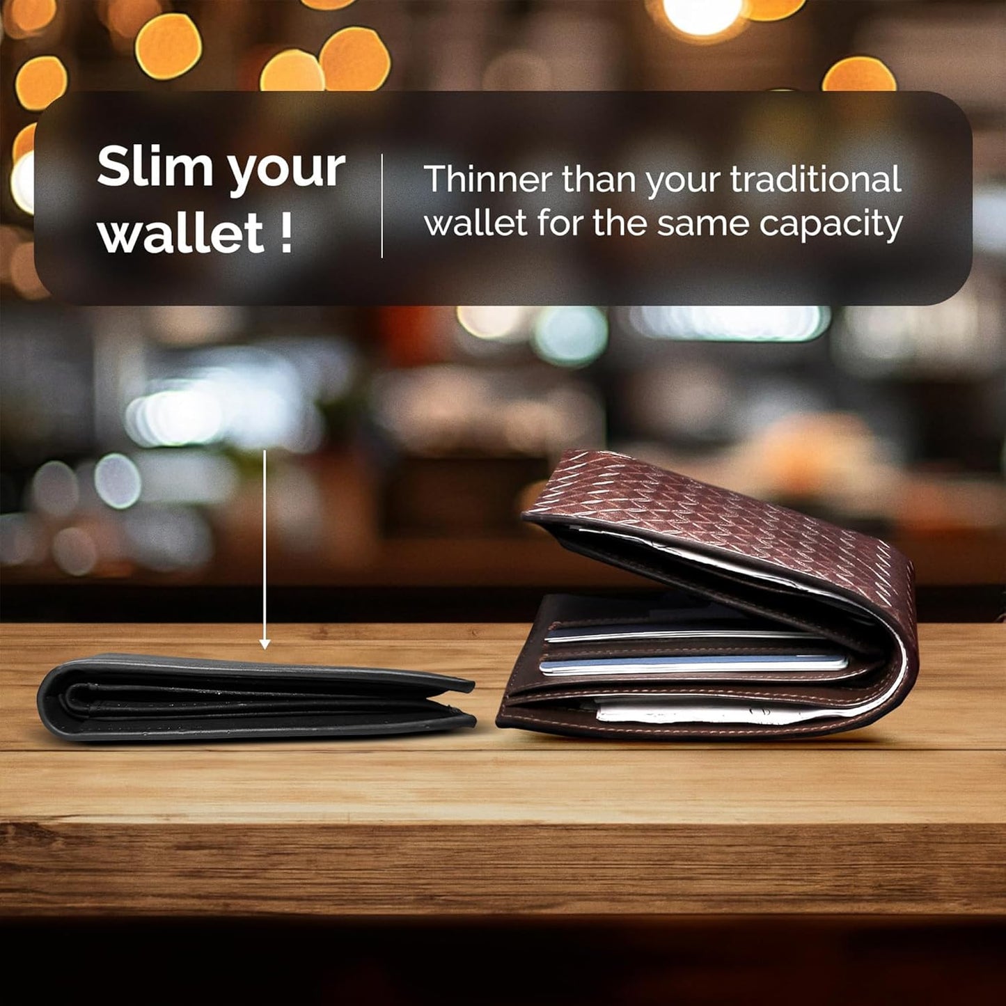 Storite Men's Wallet PU Leather RFID Blocking Money Wallet Zipper Coin Purse for Men (Black-21 x 9 x 2 cm)