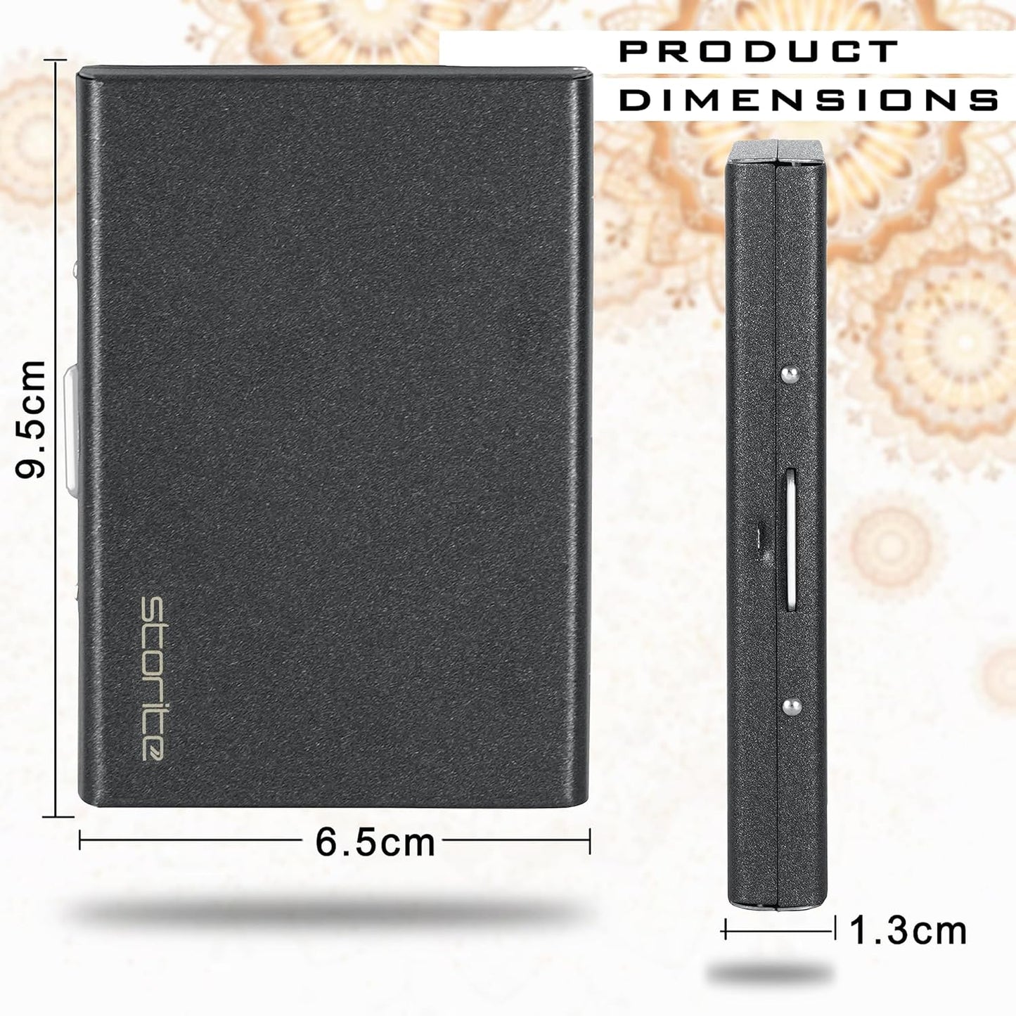 Storite 6 Slots RFID Protected Metal Credit Card Holder Wallet for Men & Women (Black-Matt Finish-9.5 x 6.5 x 1.3 cm)