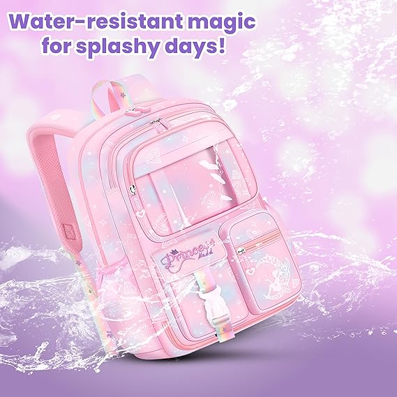 Storite School Backpacks for Girls Stylish Bags for Girls Kids 7-12 Years Old Cartoon Water Resistant Backpack Durable Burden Relief School Bag Birthday