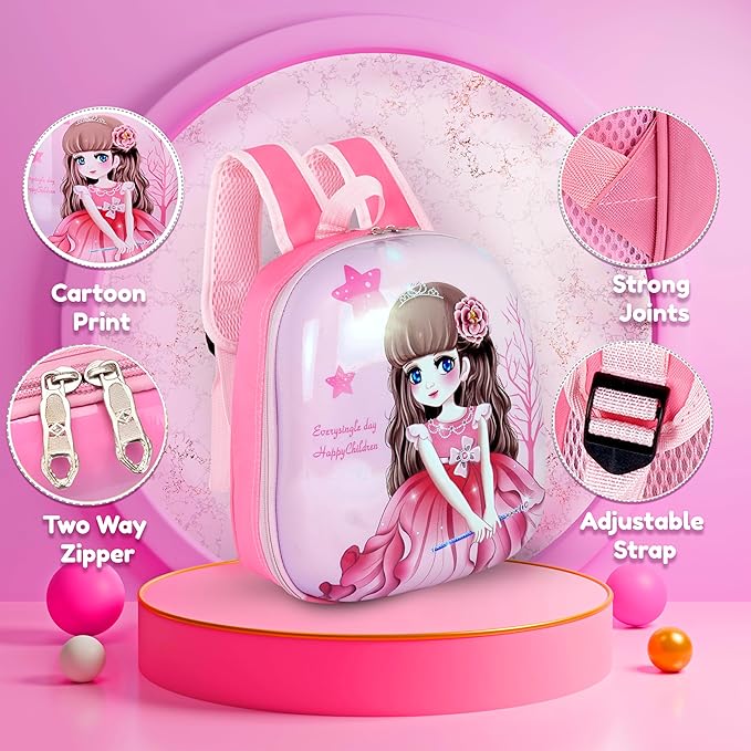 Storite Cute Cartoon Hard Shell School Bag, Sturdy and Water-Resistant, Ideal Backpack for Kids 2-4 year old, Great for Birthdays Gifts