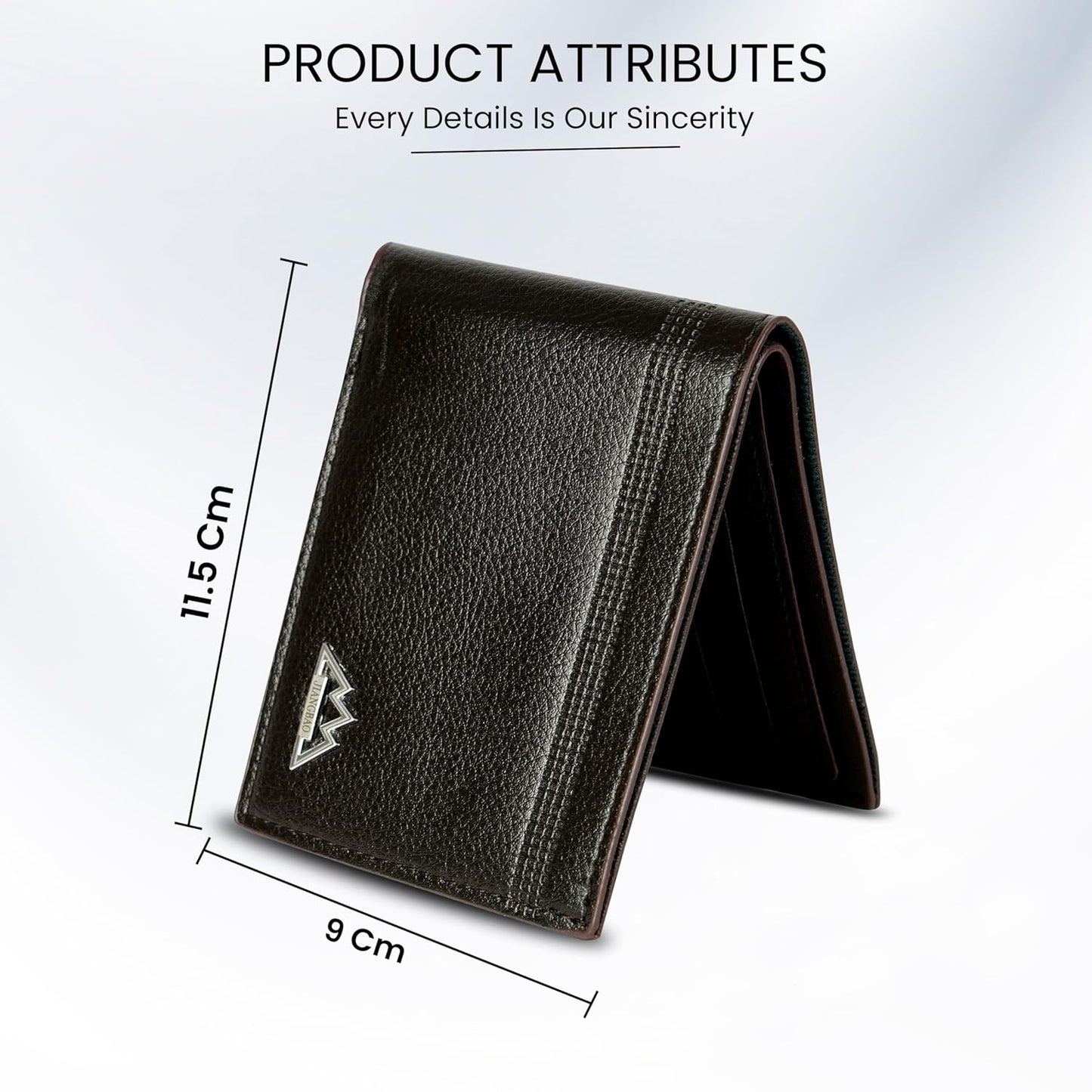 Storite Leather Wallet for Men Lightweight Wallet with SIM Card Slot & ID Window for Office Travel & Daily Use(Dark Brown - 11.5 x 9 Cm)