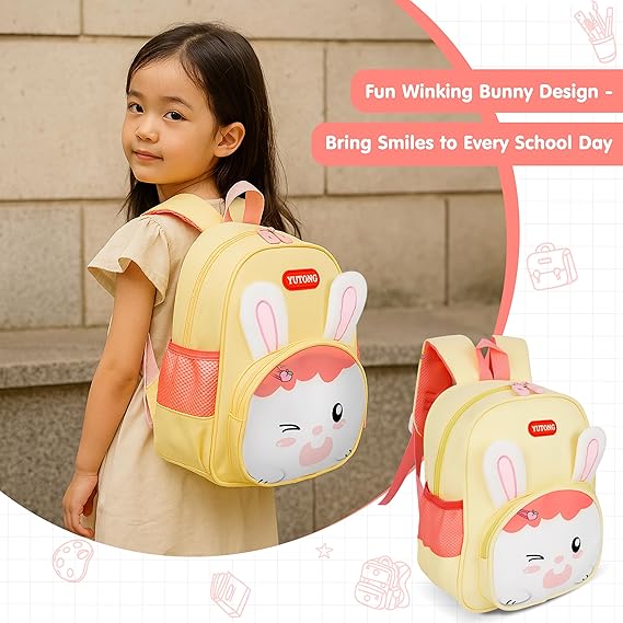 Storite Bunny Design Kids Backpack – Cute & Lightweight School Bag for Preschool & Kindergarten