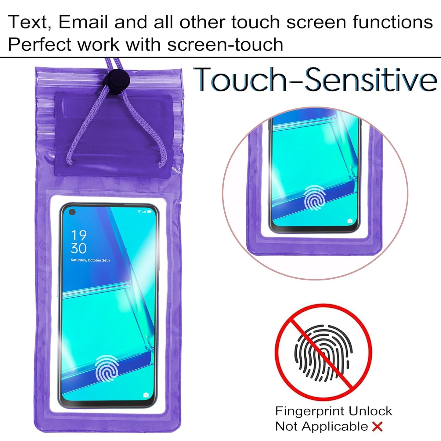 Storite 5-Pack Universal Waterproof Sealed Mobile Pouch Pvc Transparent Rain Protection Cover Up To 7 Inches For Smartphones(Multi Colour)
