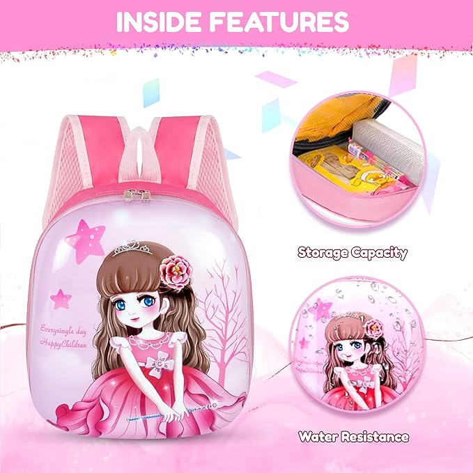 Storite Cute Cartoon Hard Shell School Bag, Sturdy and Water-Resistant, Ideal Backpack for Kids 2-4 year old, Great for Birthdays Gifts