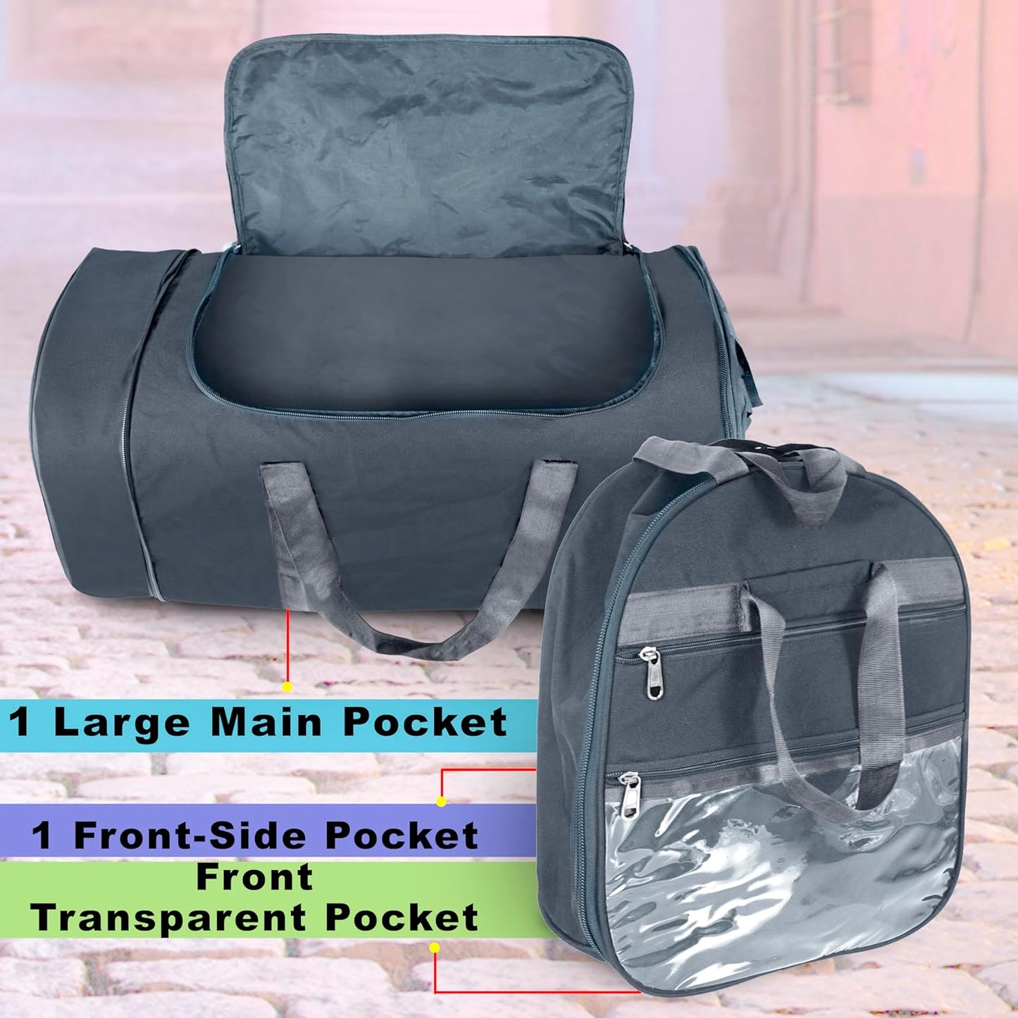 Storite Nylon 83 Cm Extra Large Strong Travel Duffle Bag, Luggage Bag Covertible Backpack Trolley Duffel Storage Bag with 2 Wheels & Pull Handle - (Grey, 83x36cm)