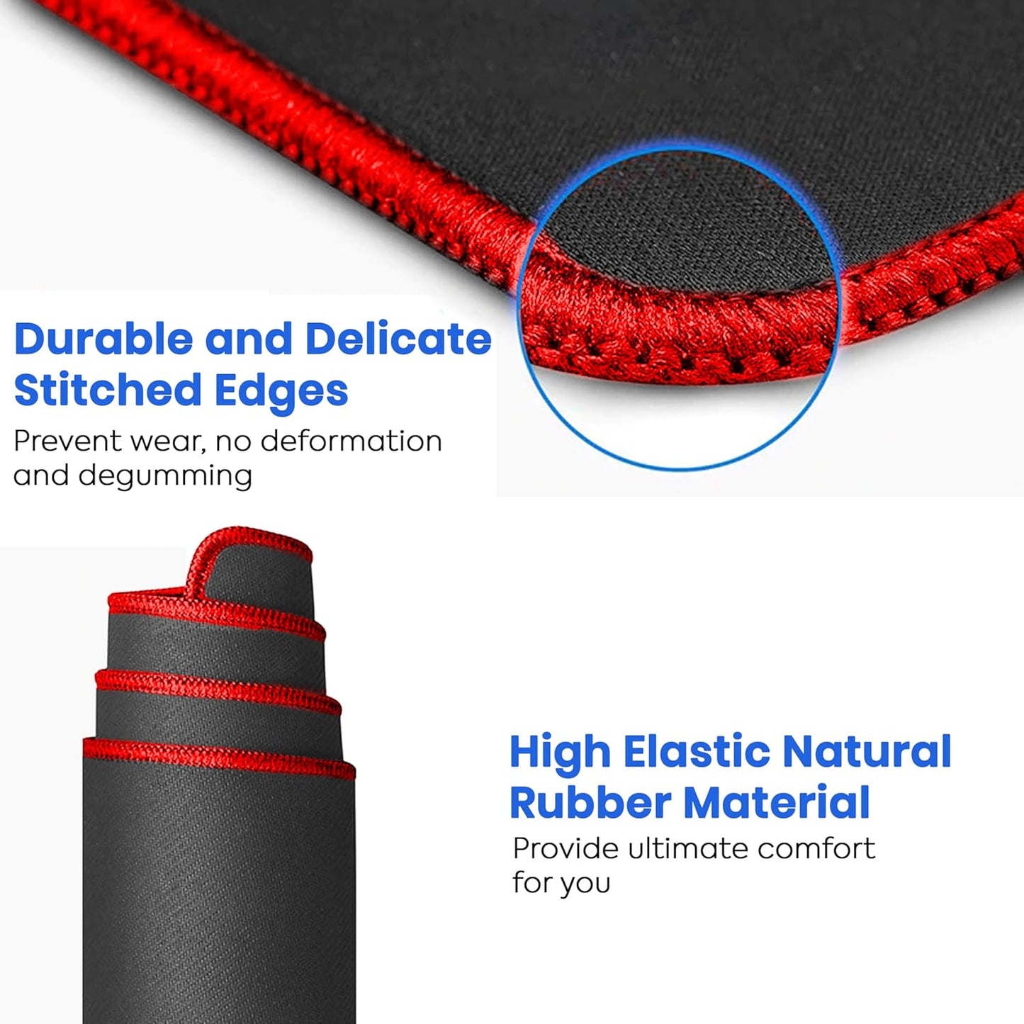 Storite 700x300x2mm Extended Gaming Mouse Pad - Non-Slip Rubber Base, Red Stitched Edges, Water-Resistant Surface - Black Visit the Storite Store