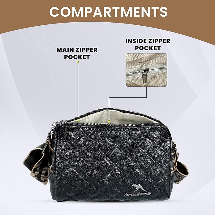 Storite Small PU Leather Women Tote Bag, Stone Pattern fashionable & Party Sling Bag, Shoulder Crossbody Bag with Adjustable Strap-Black