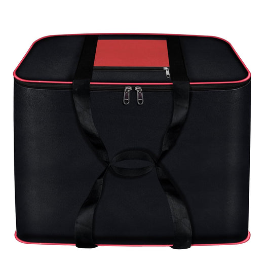 Storite Multi-Purpose Moisture Proof Nylon 131 L Super-Size Large underbed storage bag for Toys/Stationery Paper/Blankets/Clothes - Black/Red (57 x 48 x 48 cm-Rectangular)