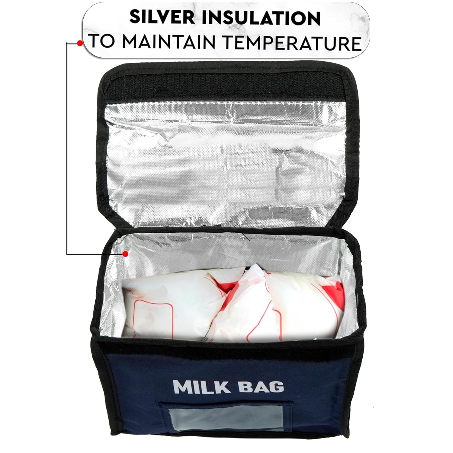 Storite Milk Bag for Door Hanging - Insulated and Waterproof Storage for Milk Sachets, Bottles, Outdoor Gate Delivery Basket Box, with Pocket for Notes and News Paper (23x11x23 cm) (Blue)