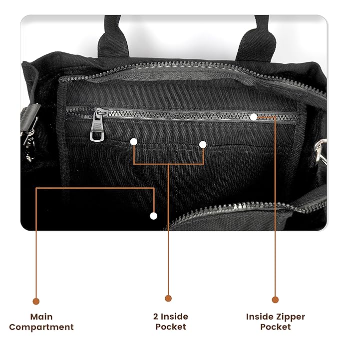 Storite Canvas Tote Bags for Women Large Capacity Shoulder Bag with Inner Pocket Everyday Handbags for Office, College and Travel