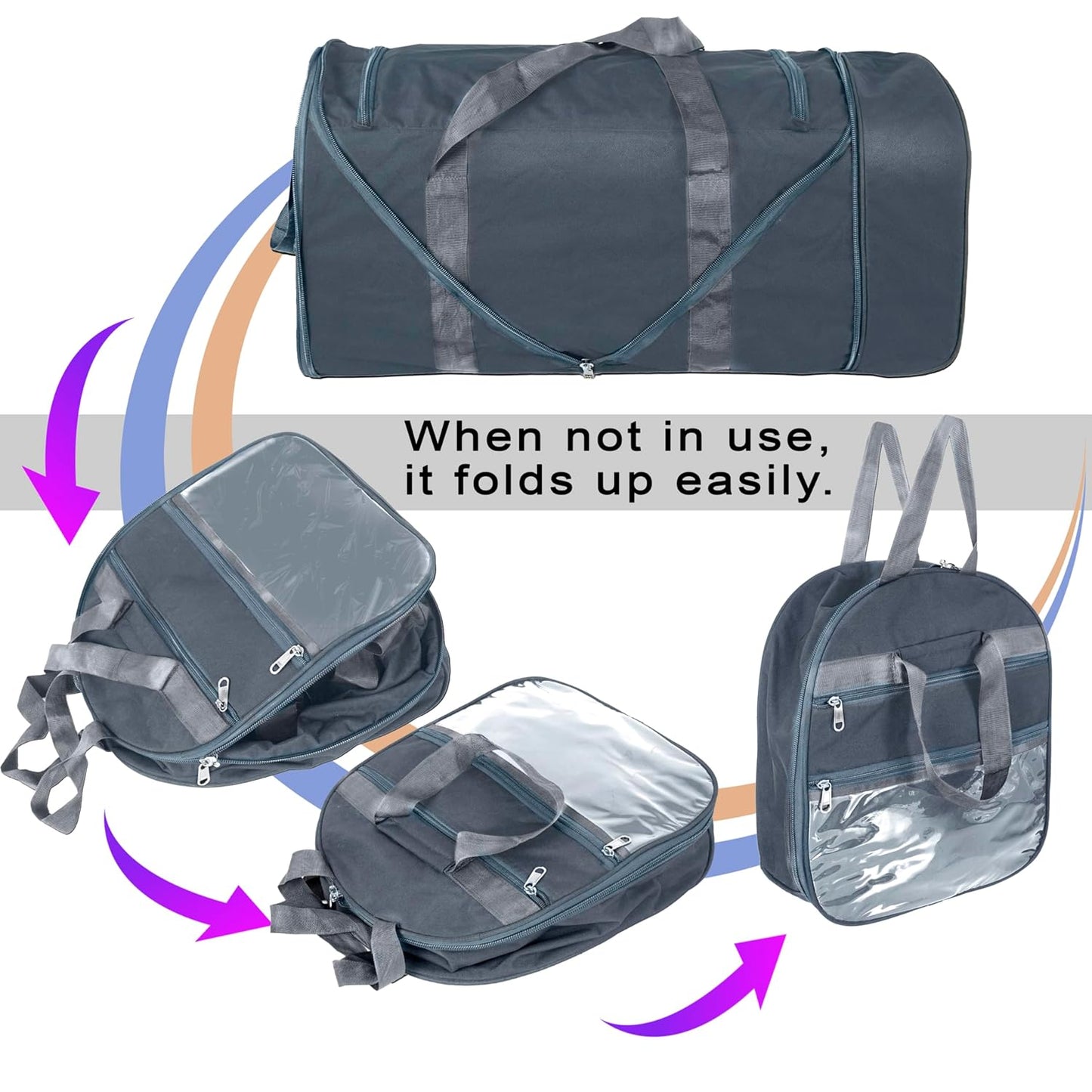 Storite Nylon 83 Cm Extra Large Strong Travel Duffle Bag, Luggage Bag Covertible Backpack Trolley Duffel Storage Bag with 2 Wheels & Pull Handle - (Grey, 83x36cm)