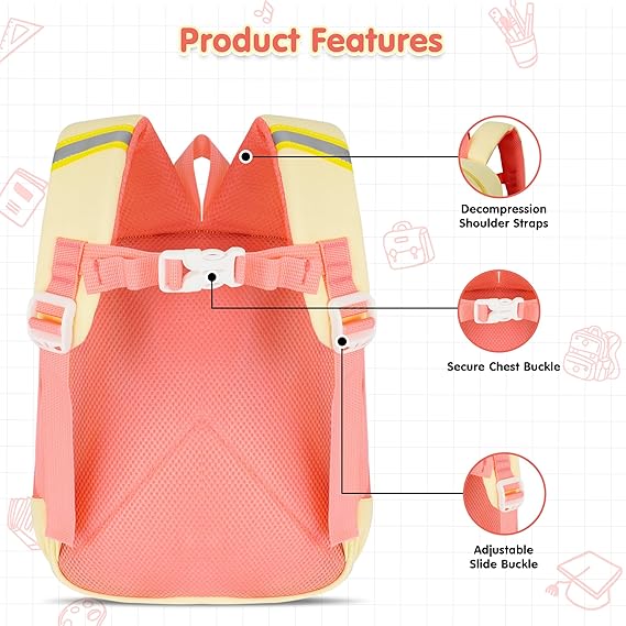 Storite Bunny Design Kids Backpack – Cute & Lightweight School Bag for Preschool & Kindergarten