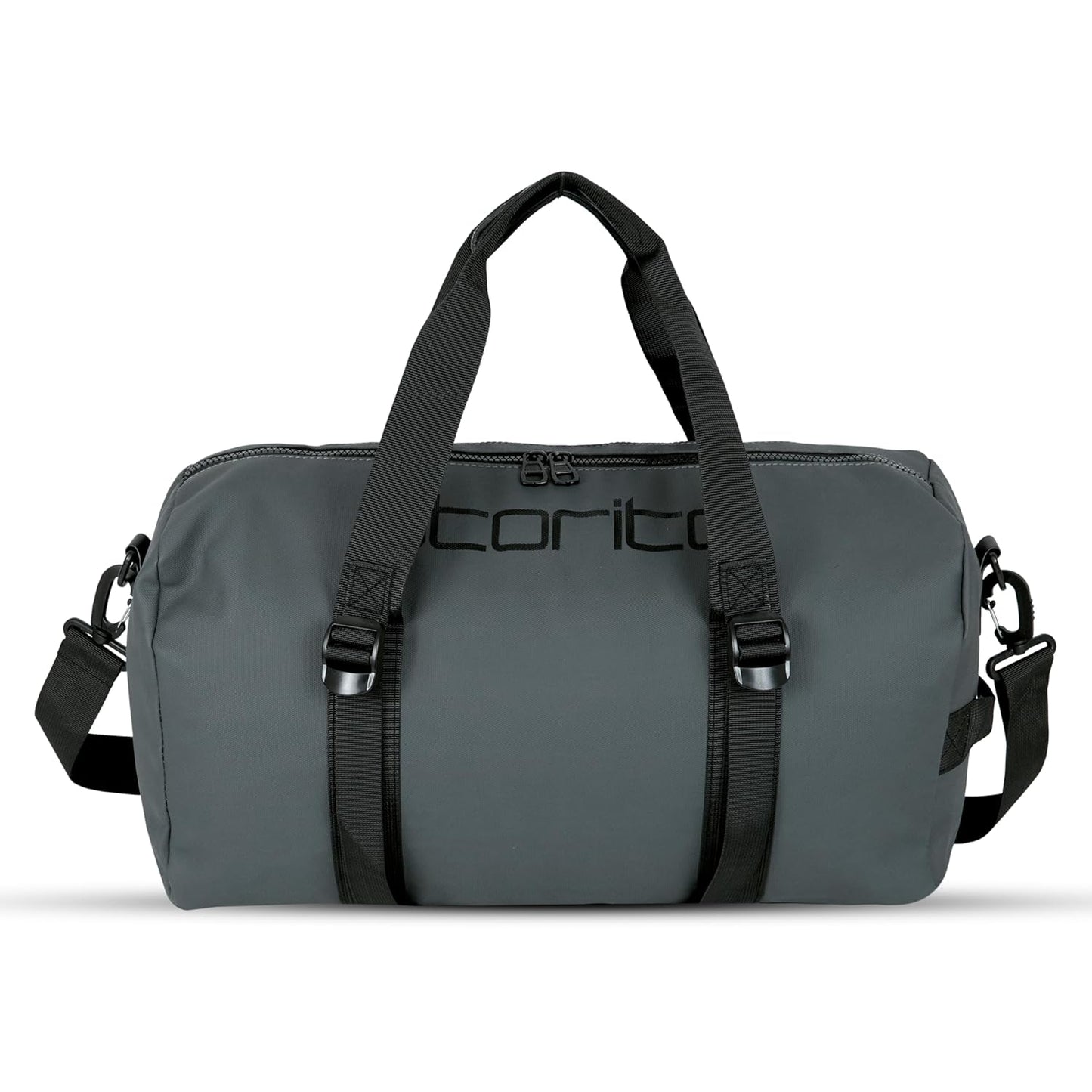 Storite Nylon 43 Cm Imported Multi Purpose Travel Duffle Bag for Women with Dry and Wet Pocket, Lightweight Waterproof Backpack Carry Luggage Bag (Grey, 43 x 20 x 24 cm)