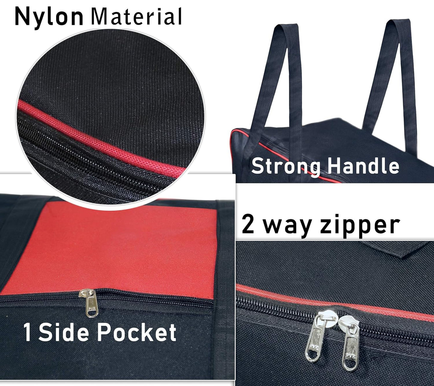 Storite 2 Pack Rectangular Nylon Underbed Storage Bags - Moisture-Proof, Large Size - Black