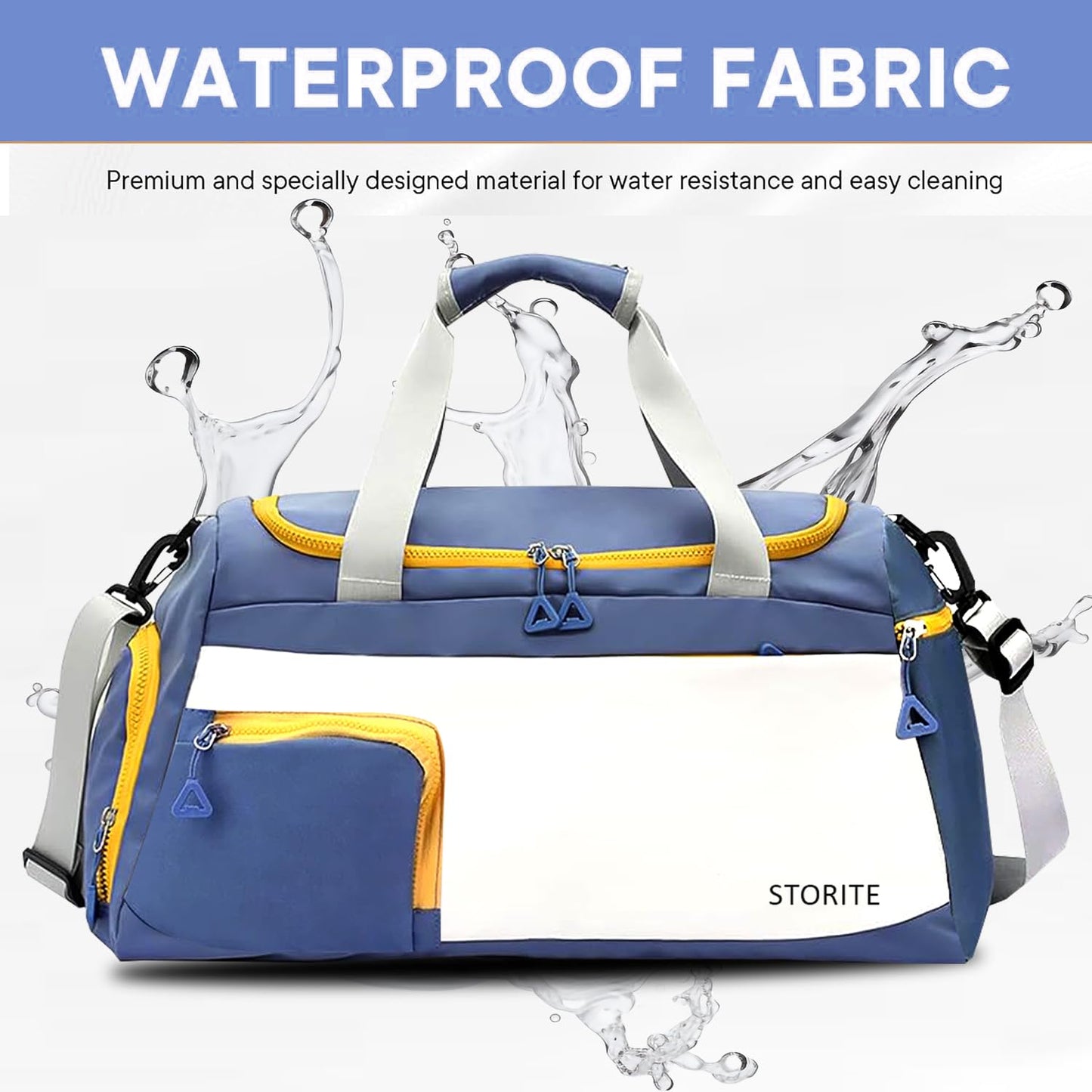 Storite 50 CM Nylon Travel Duffle Bag for Men & Women with Shoe Compartment & Wet Pocket - Blue