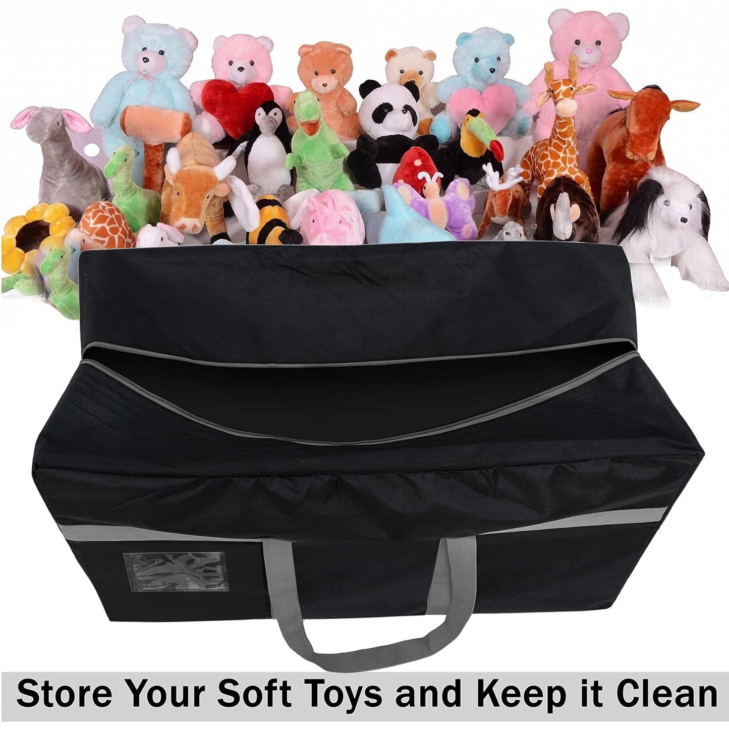 Storite 128L Extra Large Nylon Storage Bag with Handles – Black