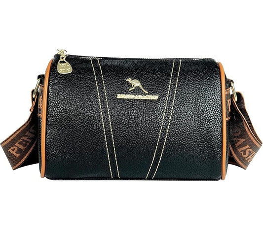 Storite Small Leathe Crossbody Tote Handbag for Women – Stylish, Spacious & Versatile with Adjustable Strap and Zip Closure, Perfect for Work & Travel - Black