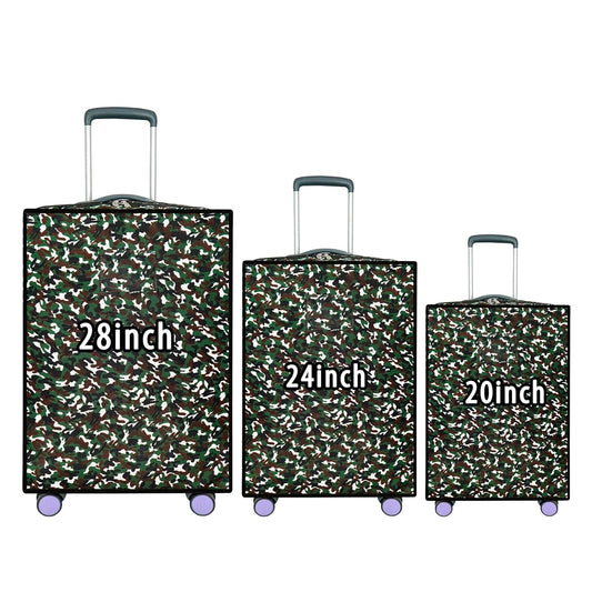 Storite Combo of 3 Zippered Military Print Trolley Bag Cover/Suitcase Bag Cover/Waterproof Dustproof Luggage Bag Cover with Transparent ID Pocket for Wheeled Luggage Bags (28 inch,24 inch,20inch)