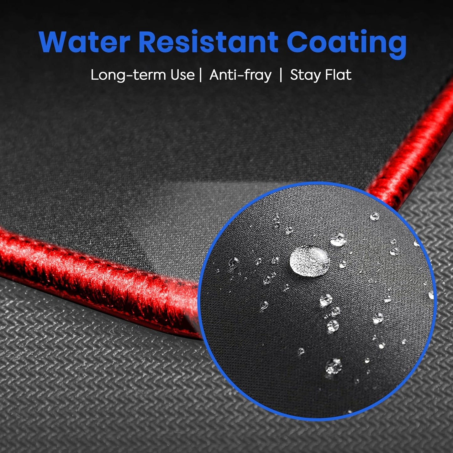 Storite 700x300x2mm Extended Gaming Mouse Pad - Non-Slip Rubber Base, Red Stitched Edges, Water-Resistant Surface - Black Visit the Storite Store