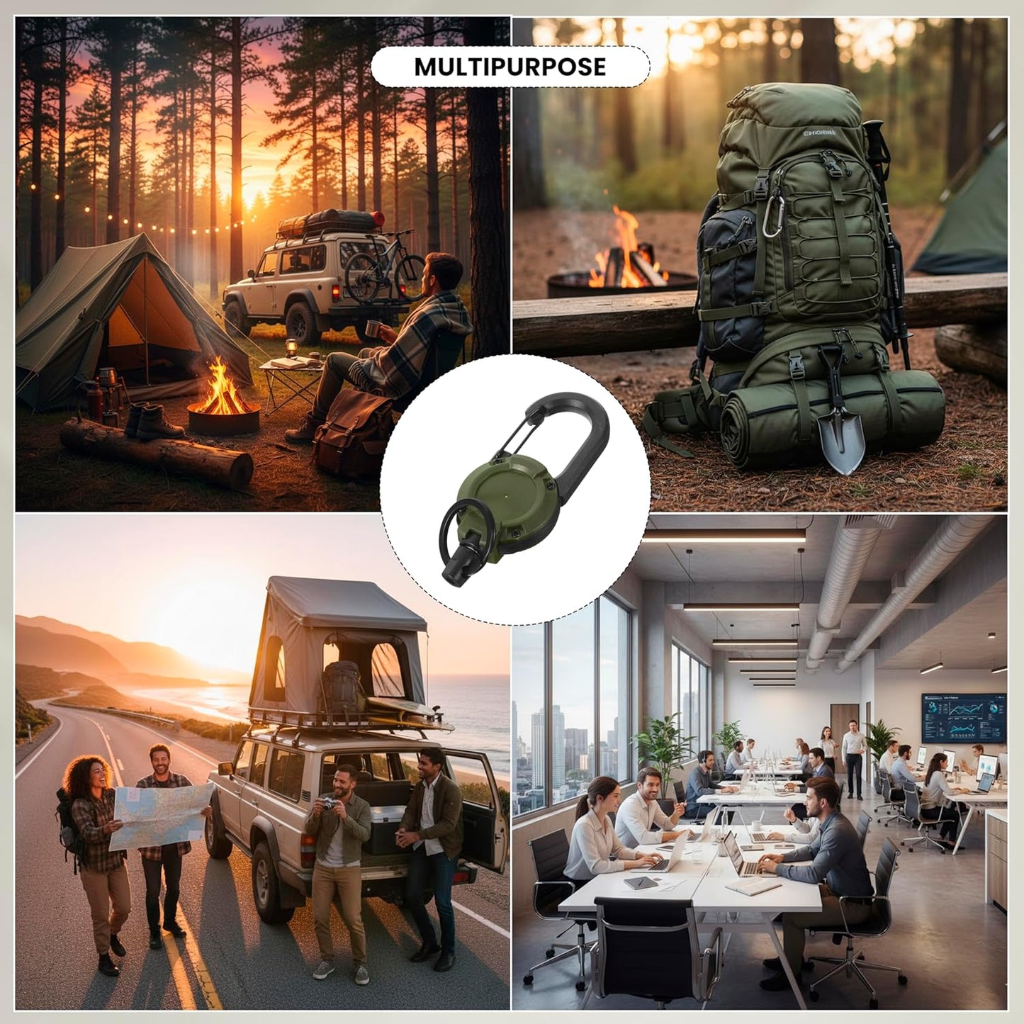 Storite Retractable Keychain ID Badge Holder Keyring | Secure Carabiner Clip for Backpacking, Fishing, Outdoor Use | Durable ABS, Lightweight & Reusable | Ideal for Everyday Travel