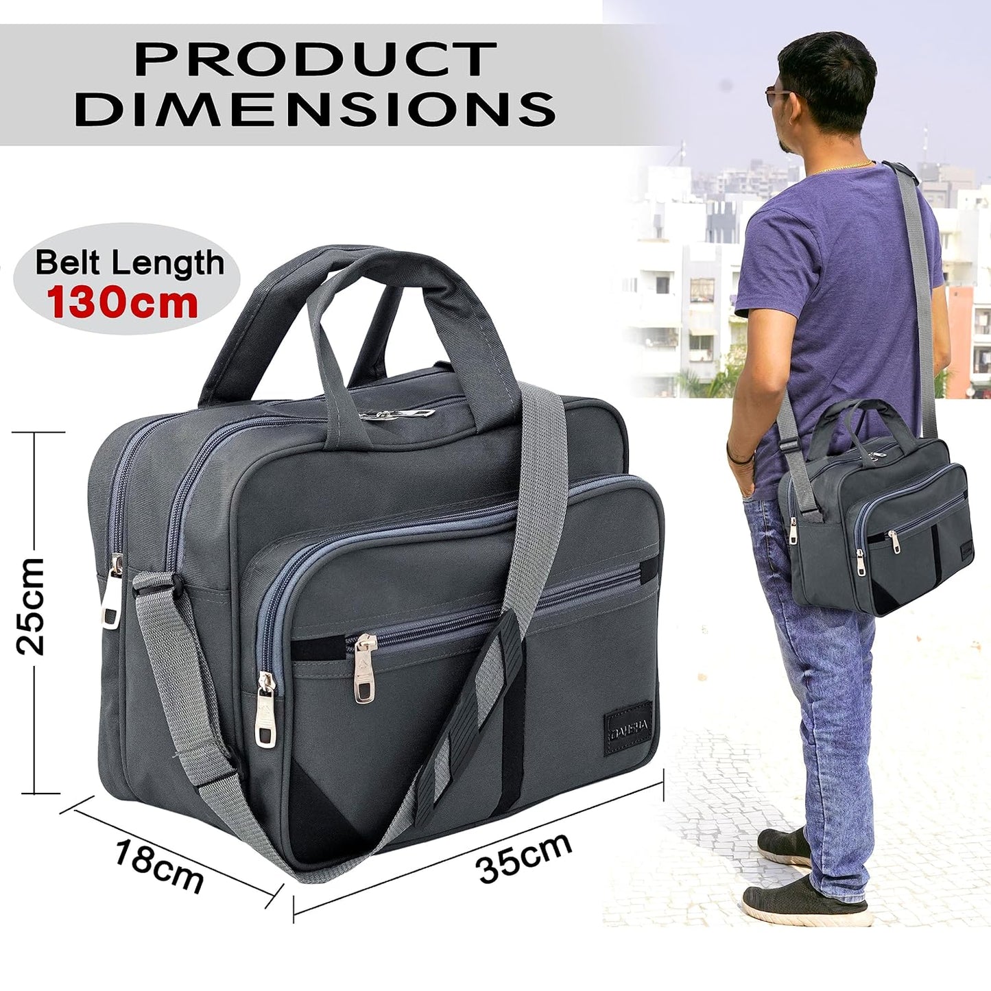 Storite Cross Body Travel Bag Handbag For Men & Women Grey