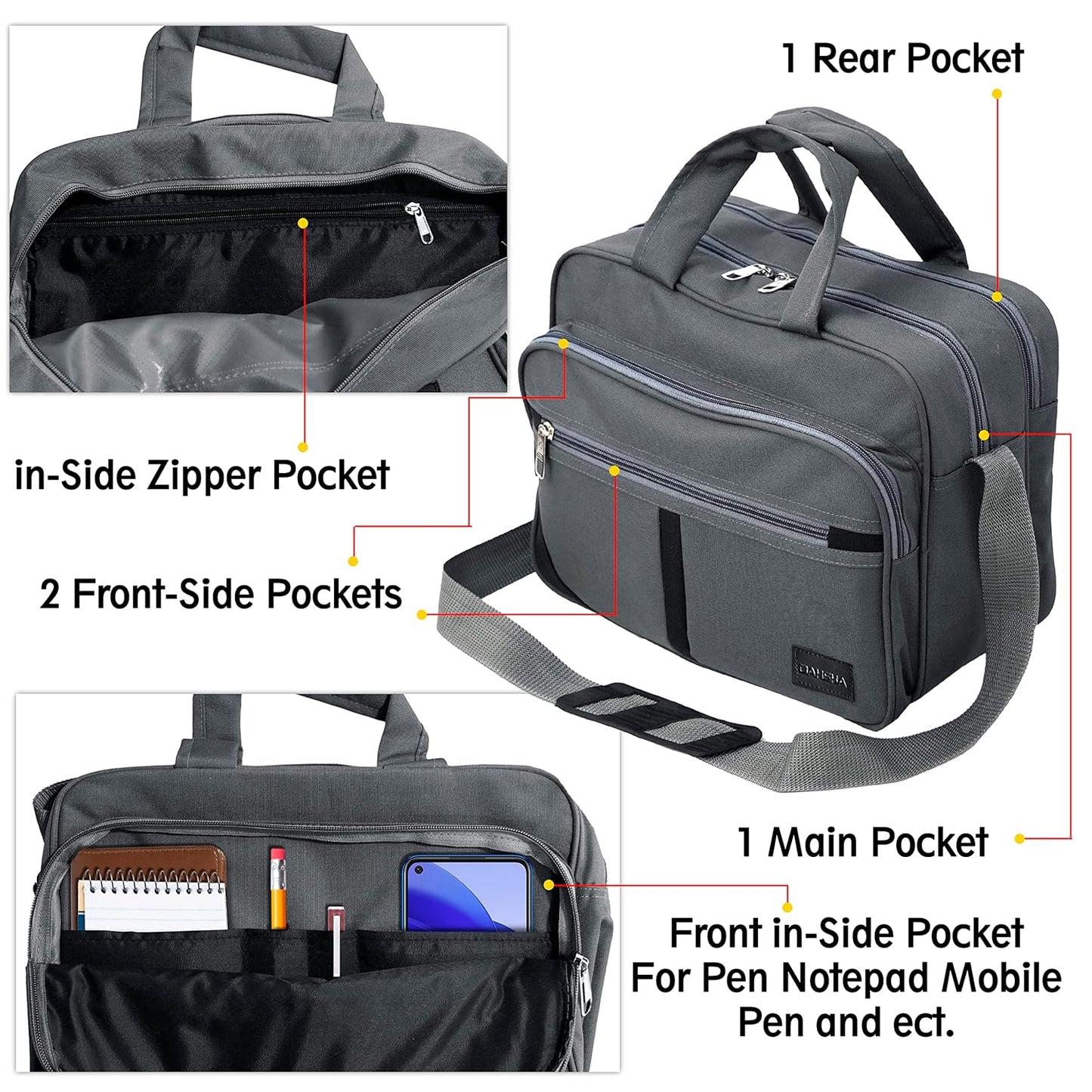 Storite Cross Body Travel Bag Handbag For Men & Women Grey