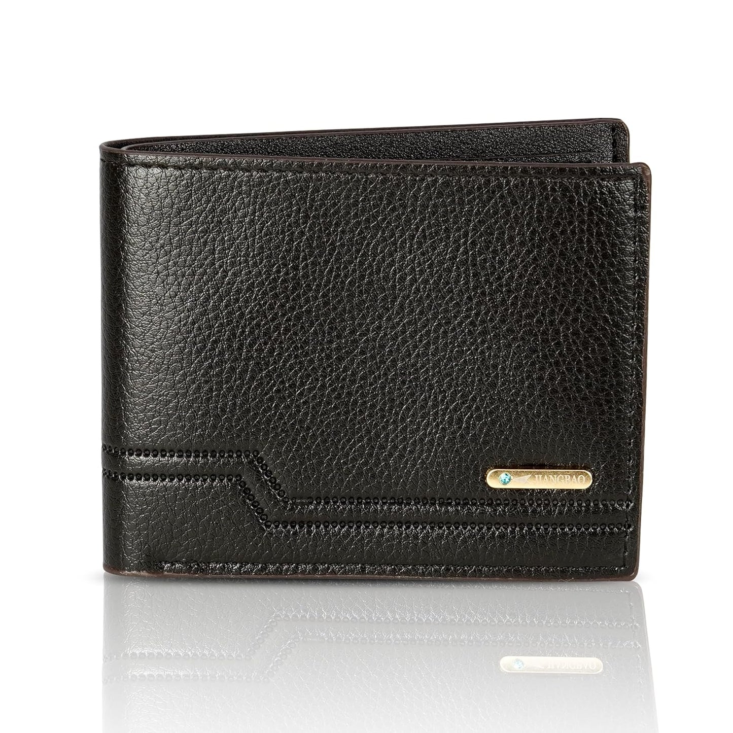 Storite Leather Wallet for Men - Lightweight Wallet with SIM Card Slot & ID Window for Office Travel & Daily Use (Coffee Brown - 11.5 x 9 Cm)