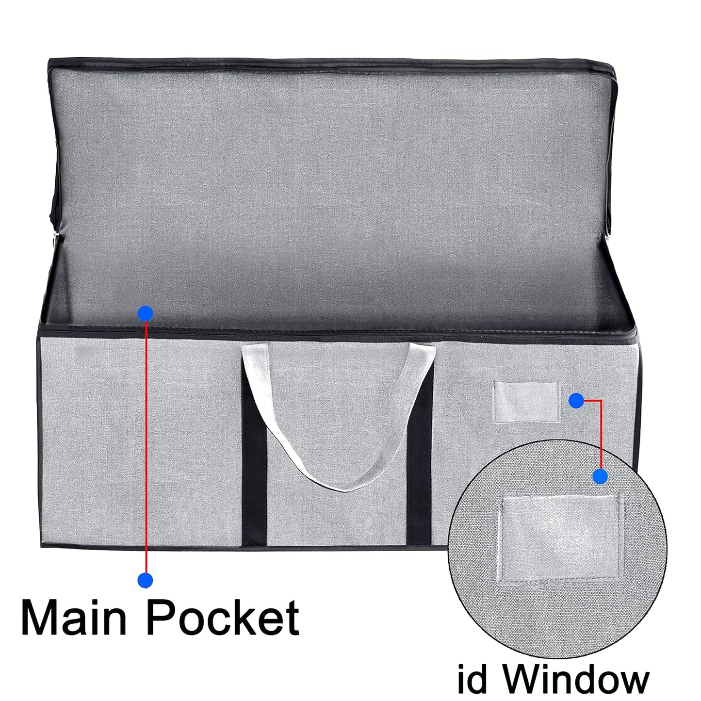 Storite Multi-Purpose Heavy Duty Moisture Proof 90 Litres Canvas Super-Size Jumbo Storage Bag/Toys/Blankets/Stationery/Clothes/Moving bags With Strong Reinforced Handles Rectangular(87x36x28cm), Grey