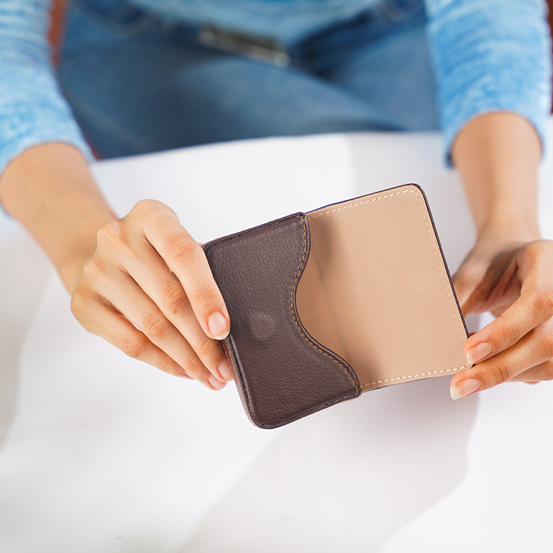 Storite Compact Stitched PU Leather Card Holder Wallet