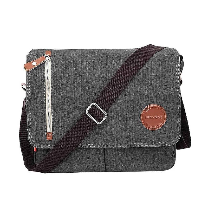 Storite Canvas Sling Crossbody Messenger Bag for Men Women Perfect for Travel and Office (33 x x 27 cm)
