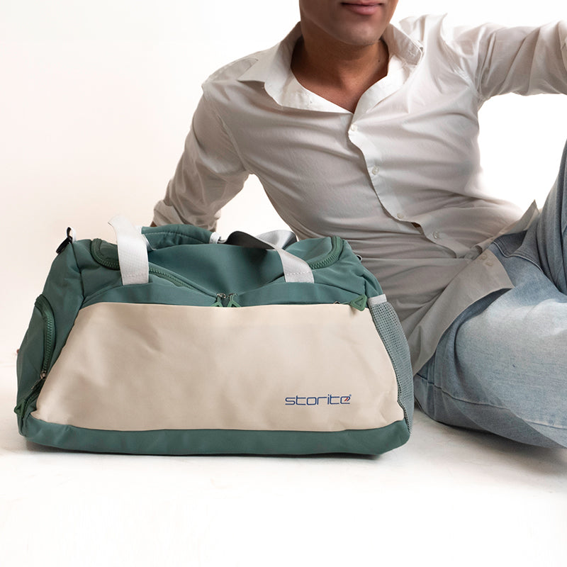Storite Nylon 51 cms Imported Travel Duffle Bag Green/white