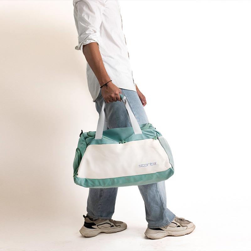Storite Nylon 51 cms Imported Travel Duffle Bag Green/white