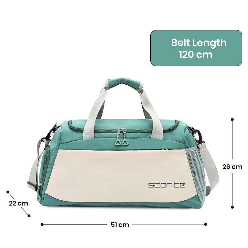 Storite Nylon 51 cms Imported Travel Duffle Bag Green/white
