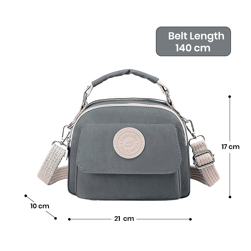 Storite Women's Stylish Lightweight Sling Bag with Padded Pocket & Adjustable Strap - 21x10x17cm