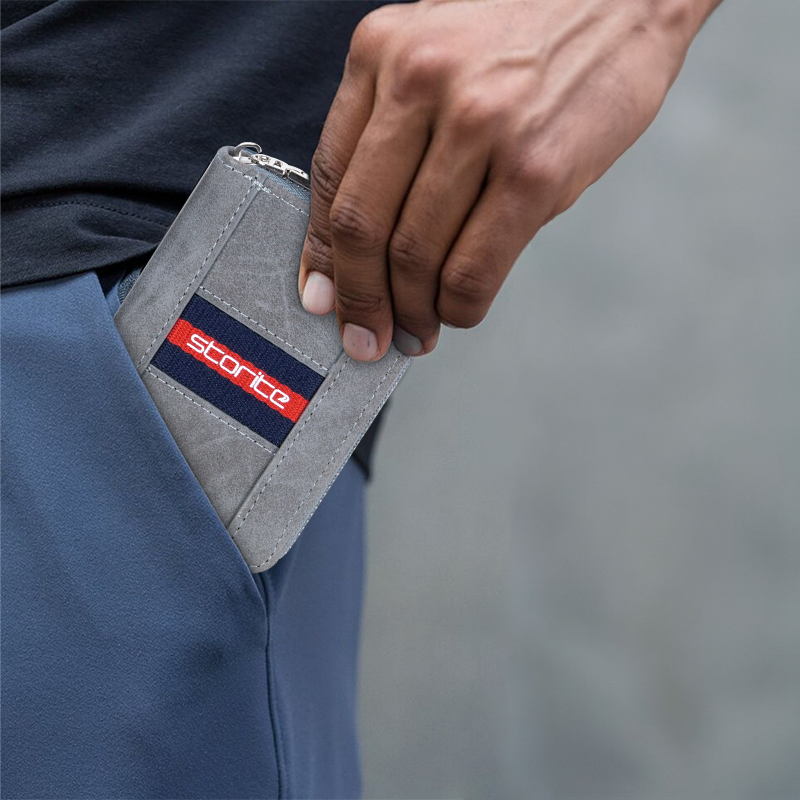 9 Slot RFID BlueStrip Wallet-Grey