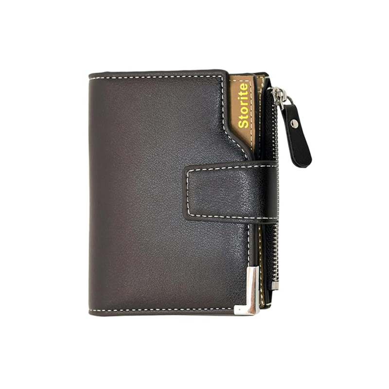 Storite 13-Pocket Large PU Leather Card Holder Wallet and Coin Purse for Men Women Dark Brown