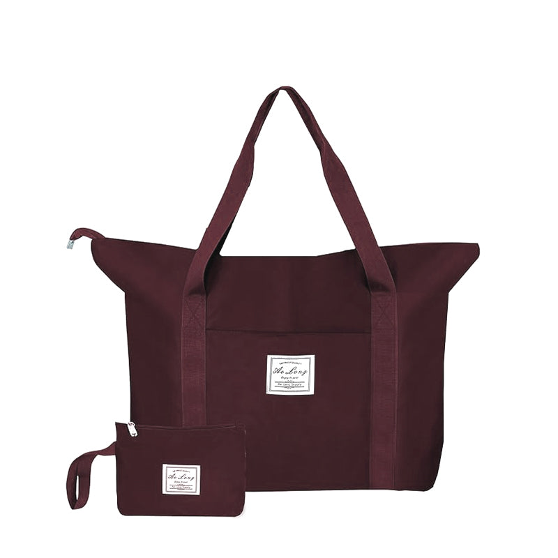 Storite Nylon Travel Duffle Bag Lightweight, Expandable, with Trolley Sleeve Wet Pocket Red Wine, 62 x 43 x 45 CM