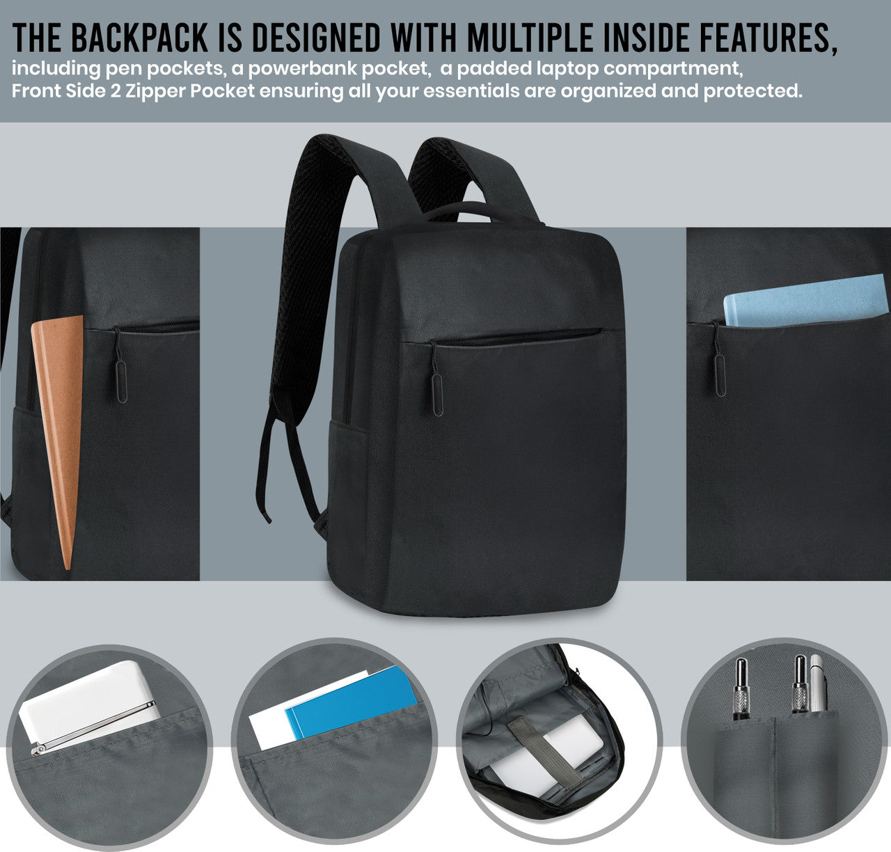 Storite 11.31 L Laptop Backpack Smart Laptop Backpack with USB Charging Port – Stylish & Functional Travel Bag (Black)