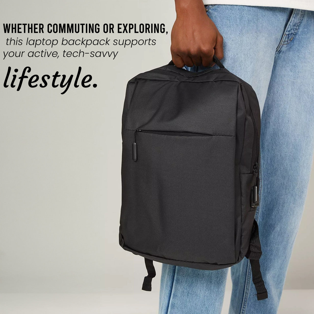 Storite 11.31 L Laptop Backpack Smart Laptop Backpack with USB Charging Port – Stylish & Functional Travel Bag (Black)
