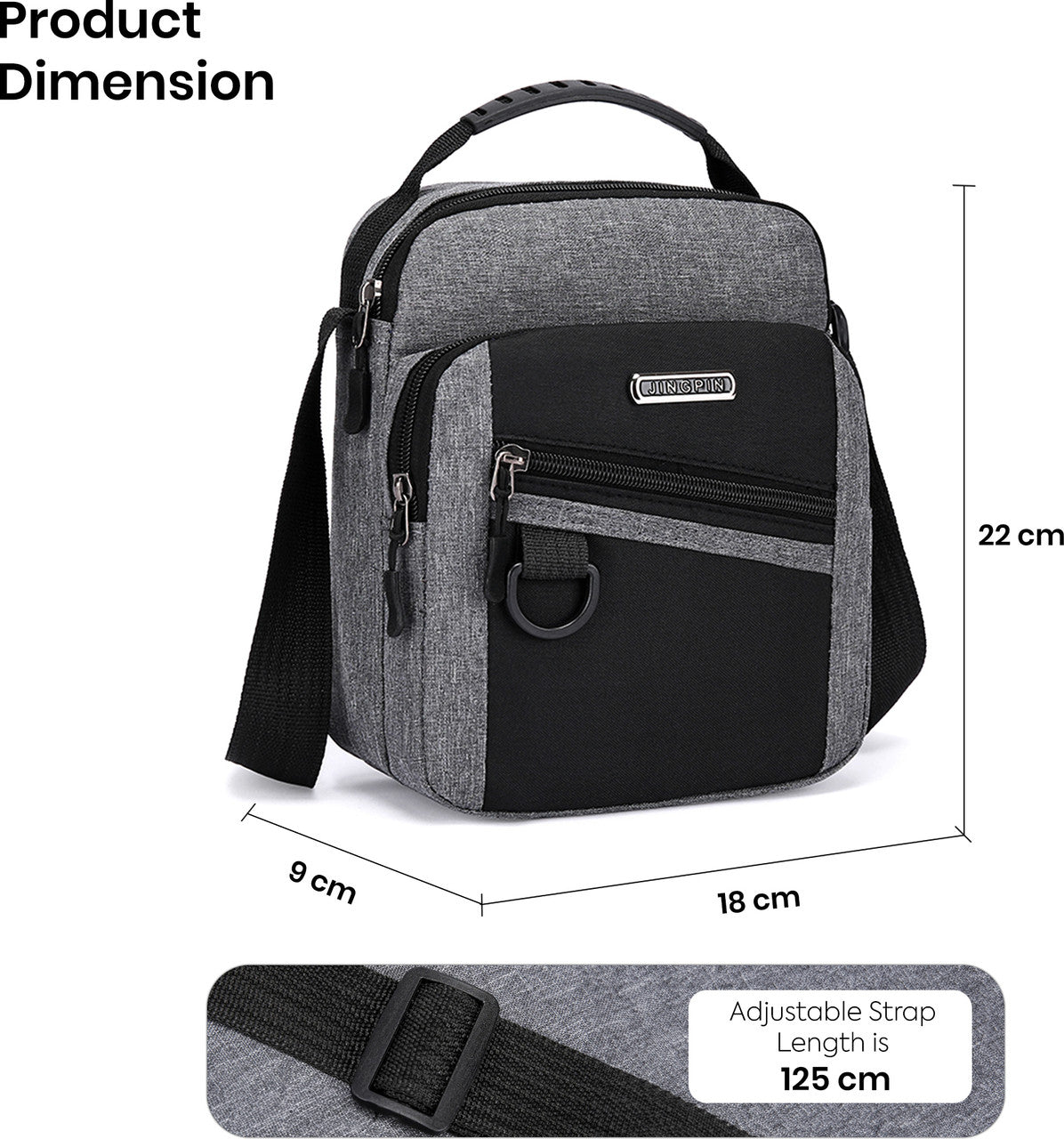 Storite Black, Grey Men & Women Sling Bag Stylish Cross Body Messenger Small Sling Bag, Side Bag for Men & Women