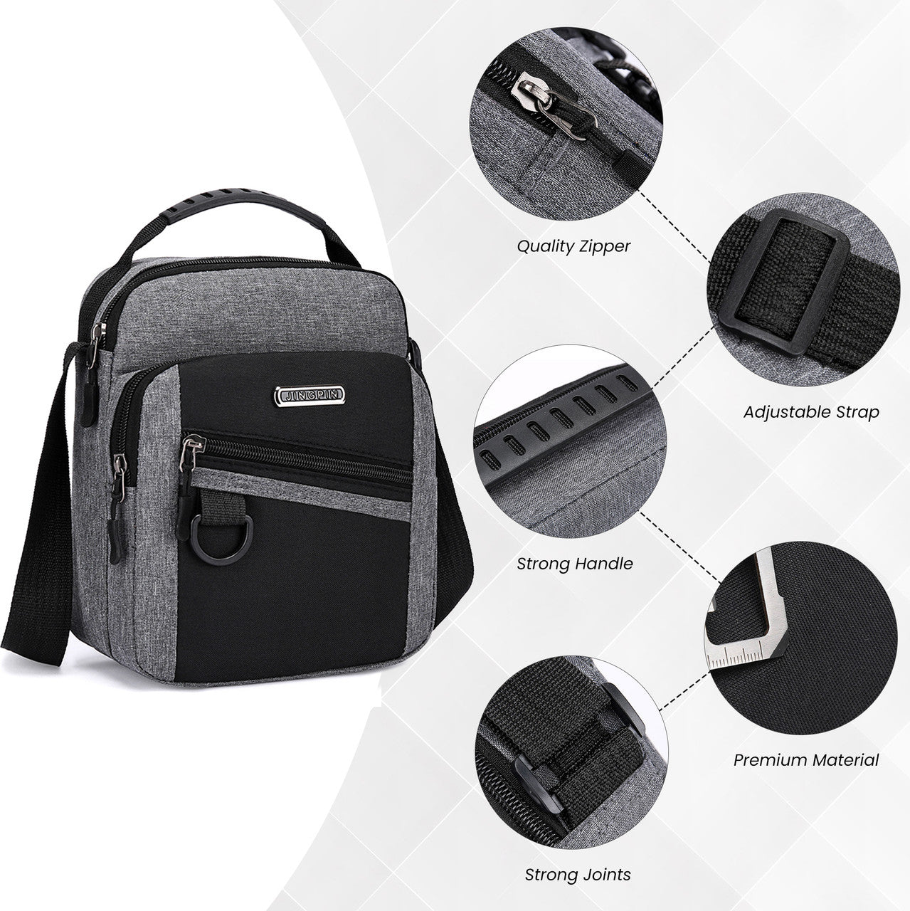 Storite Black, Grey Men & Women Sling Bag Stylish Cross Body Messenger Small Sling Bag, Side Bag for Men & Women