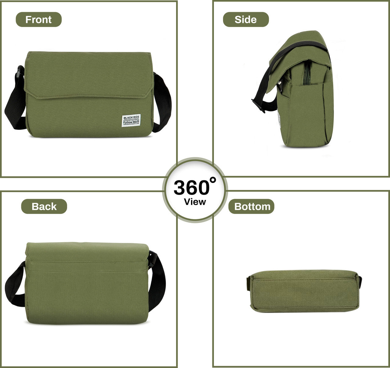 Storite Green Men & Women Sling Bag One Side Shoulder Bag Office Messenger Bag, Sling Cross Body Bag for Men & Women