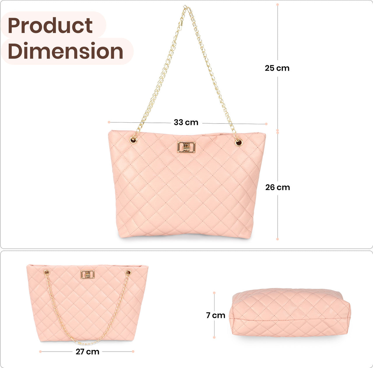 Storite Pink Women Hand-held Bag Handbags for Women, Large Tote Bags for Women for College, Office & Daily Use