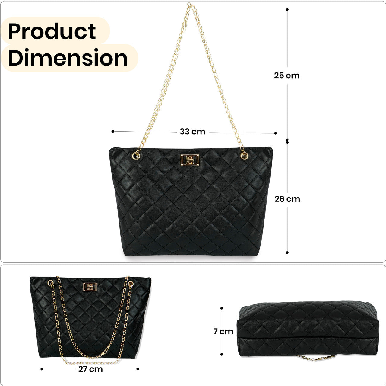 Storite Women Black Handbag