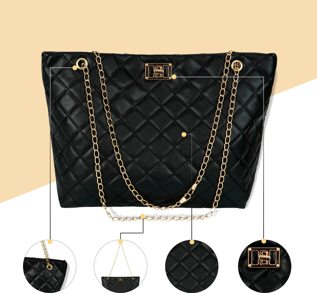 Storite Women Black Handbag