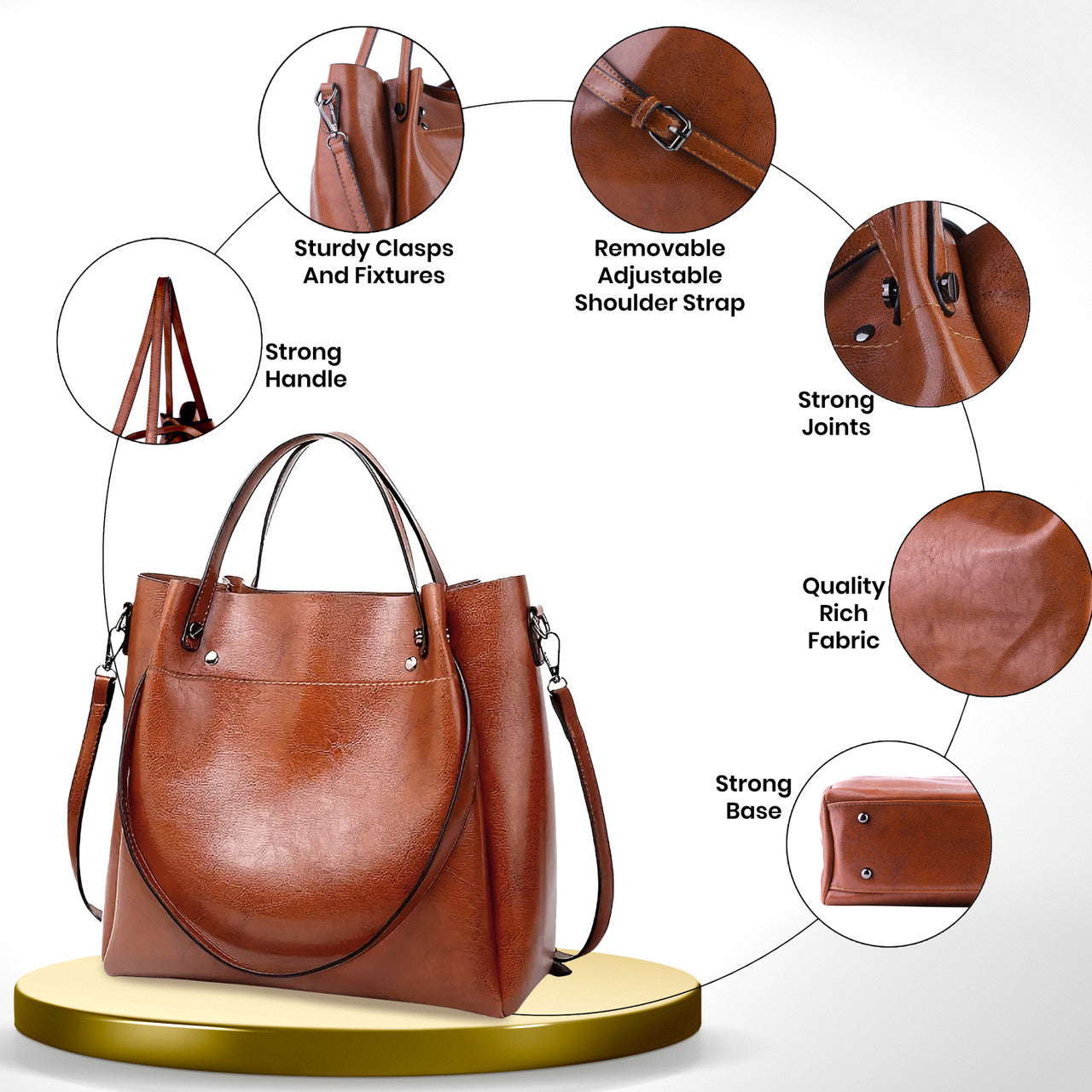 Storite Women Brown Handbag
