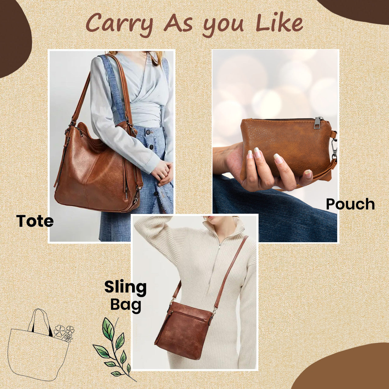 Storite Women Brown Handbag